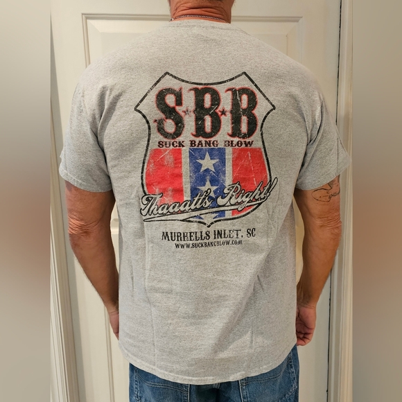 Gildan Other - MOTORCYCLE T-SHIRT in Large. Gray, from Murrells Inlet, SC.